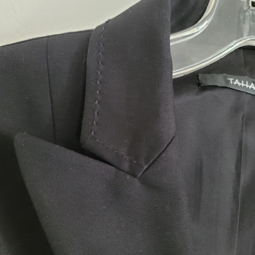Tahari True Black Stretch Cotton Three Button Career Blazer Size Large - Picture 4 of 14